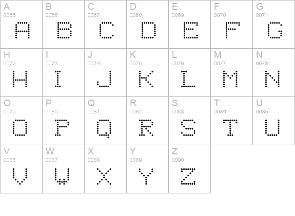 8Pin Matrix uppercase A-Z preview