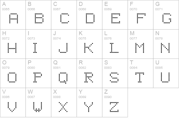 8PinMatrix uppercase A-Z preview