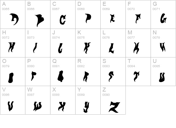 _evol uppercase A-Z preview