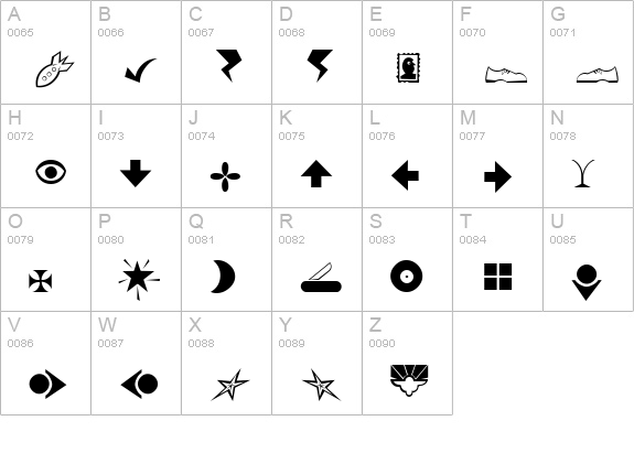 A&L Dingbats 1 Normal uppercase A-Z preview