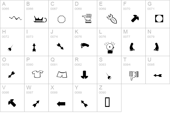 A&L Dingbats 2 Normal uppercase A-Z preview