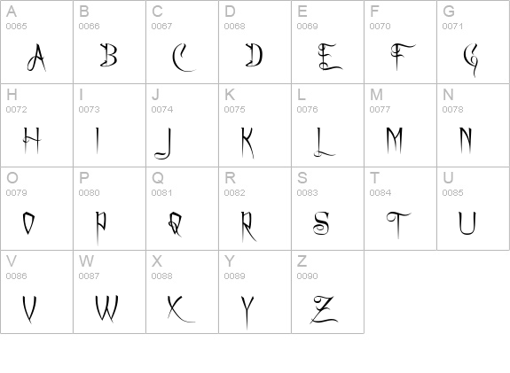 A Charming Font uppercase A-Z preview