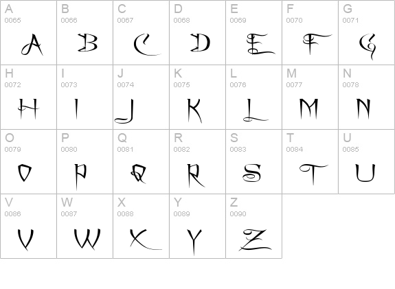 A Charming Font Expanded uppercase A-Z preview