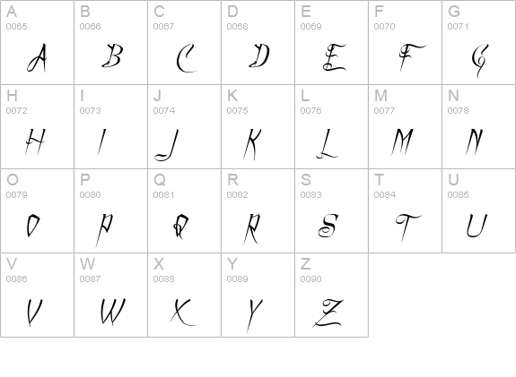 A Charming Font Italic uppercase A-Z preview