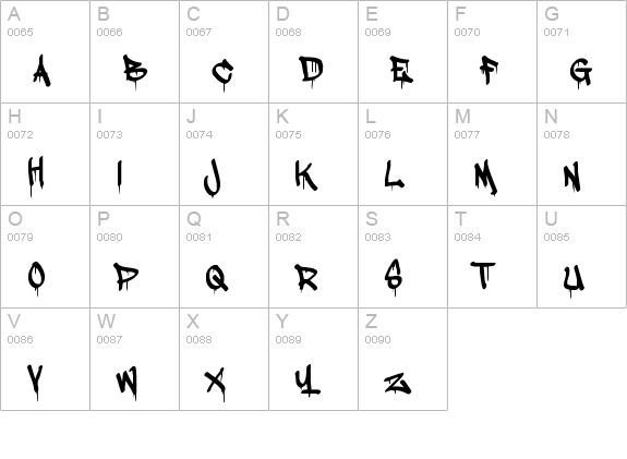a dripping marker uppercase A-Z preview