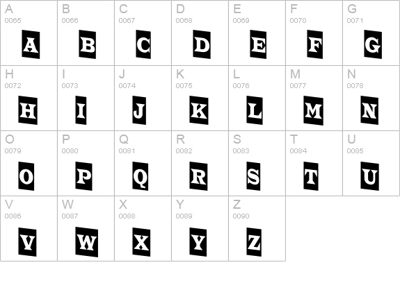 a_TrianglerCmDn uppercase A-Z preview