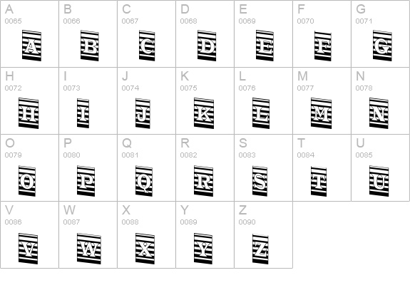 a_TrianglerCmMrDn uppercase A-Z preview