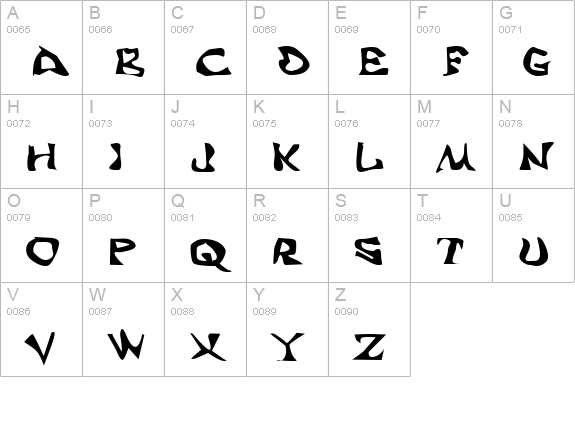 Aaah uppercase A-Z preview