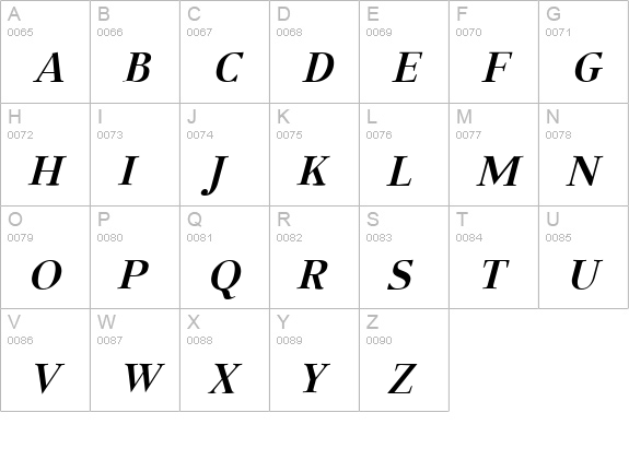 Aabced Bold Italic uppercase A-Z preview