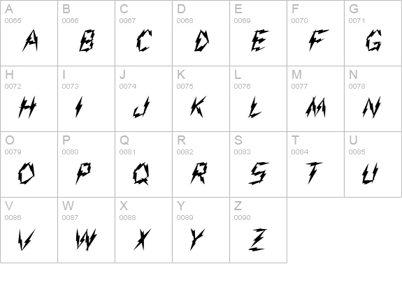 Aarcover Regular uppercase A-Z preview