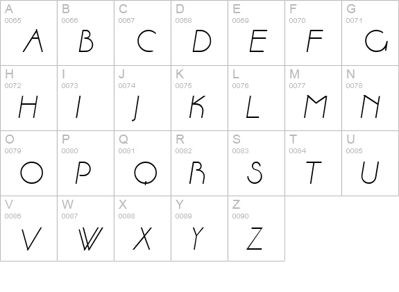 Aase Italic uppercase A-Z preview