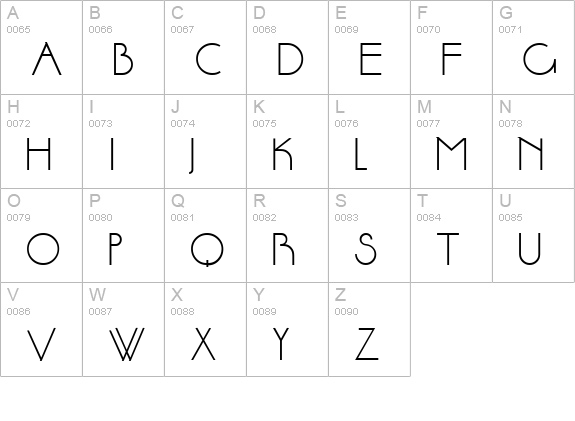 Aase Regular uppercase A-Z preview