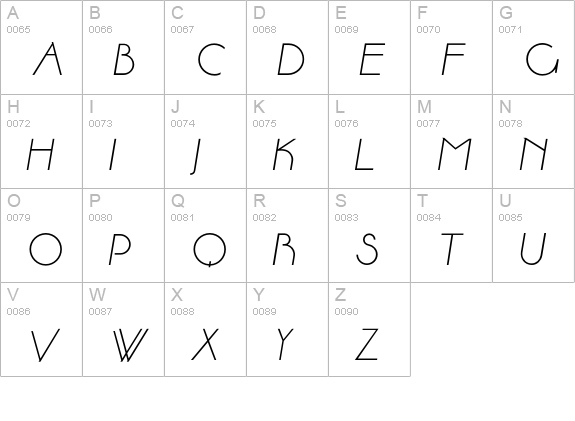 AaseItalic uppercase A-Z preview