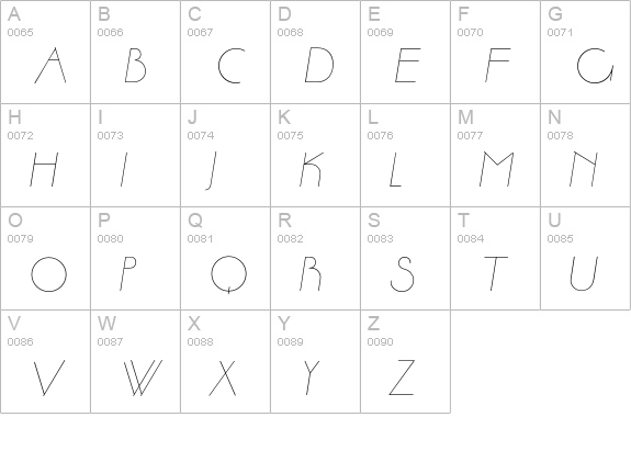 AaseLightItalic uppercase A-Z preview