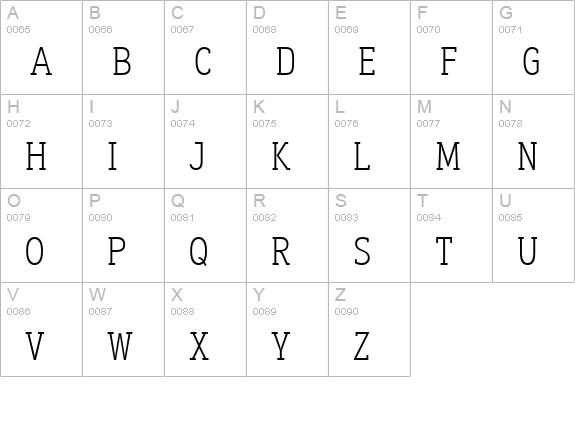 Aaux OfficeLight uppercase A-Z preview