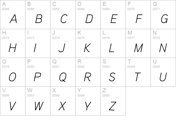 Aaux ProLight Italic SC uppercase A-Z preview