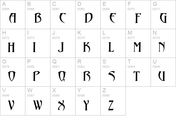 Abaddon uppercase A-Z preview