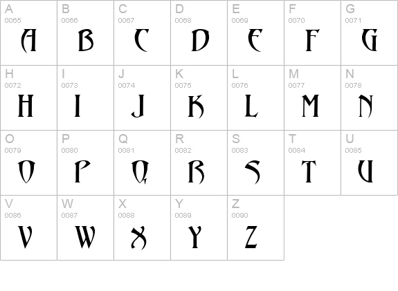 Abaddon™ uppercase A-Z preview