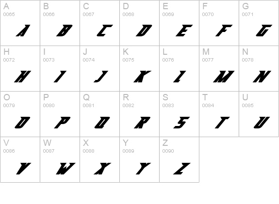 Abberancy uppercase A-Z preview