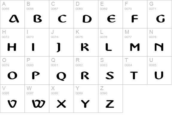Abbey-Medium Extended uppercase A-Z preview