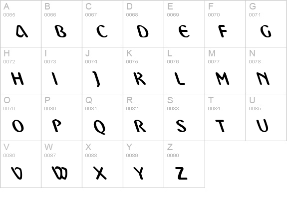 Abbey Medium Lefty uppercase A-Z preview