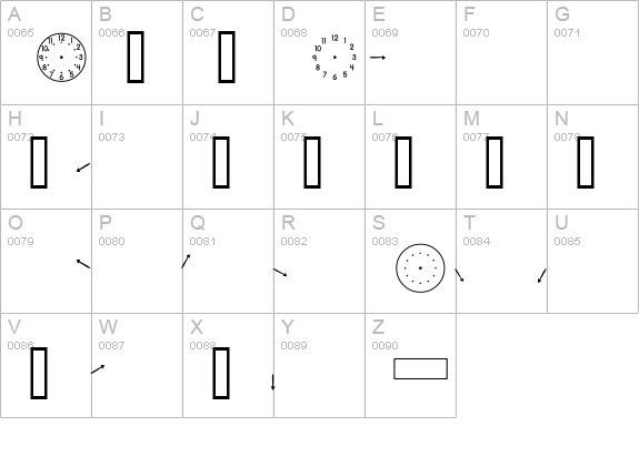 AbcClocks uppercase A-Z preview