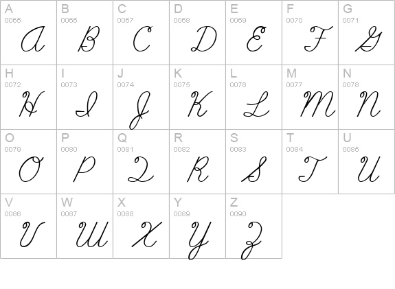 AbcCursive uppercase A-Z preview