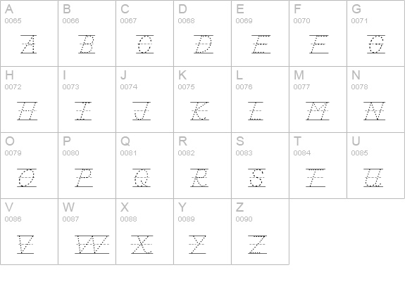 AbcDNManusDottedLined uppercase A-Z preview