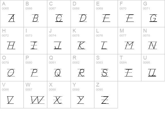 AbcDNManusLined uppercase A-Z preview