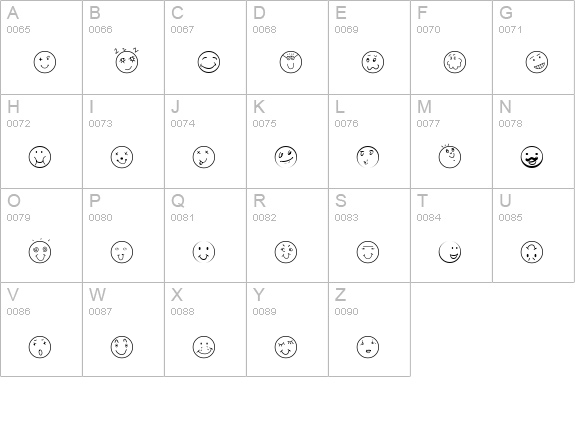 AbcFaces uppercase A-Z preview