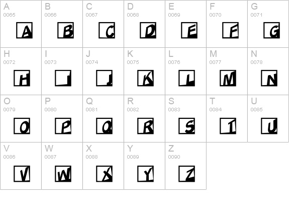 ABCLogosXYZCrazy-Oblique uppercase A-Z preview