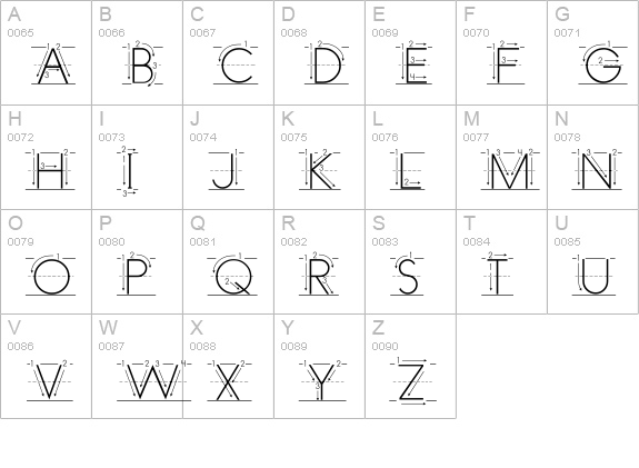 AbcPrintArrow uppercase A-Z preview