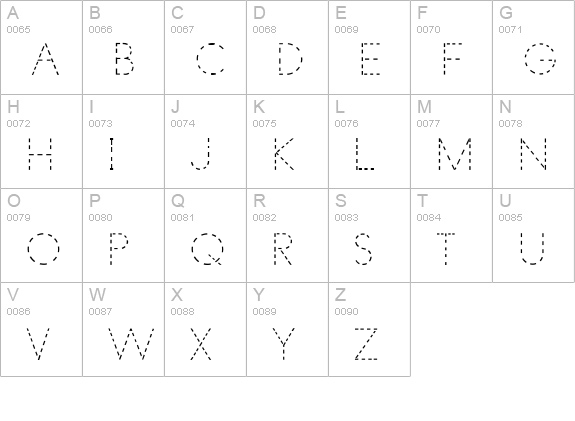 AbcPrintDotted uppercase A-Z preview