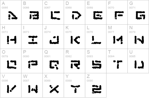 Abduction III uppercase A-Z preview