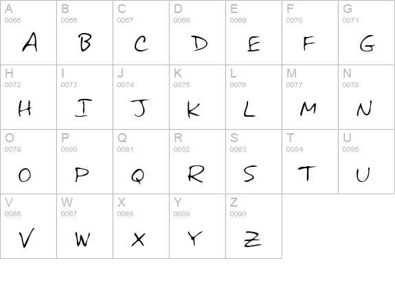 AbigailsHand Regular uppercase A-Z preview