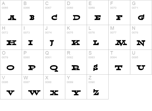 AblefontOutlaw uppercase A-Z preview