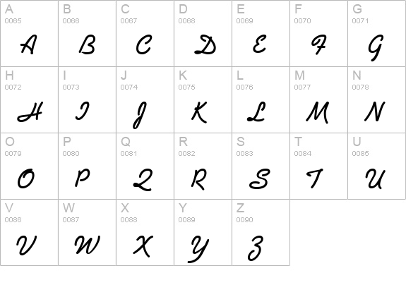 Abrazo Script SSi Bold uppercase A-Z preview
