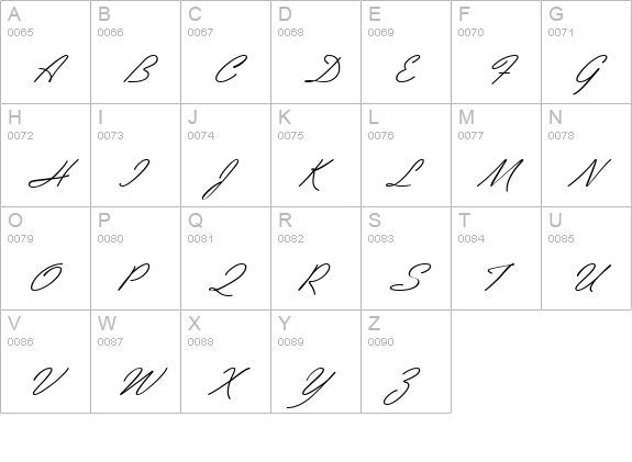 Abrazo Script SSi Italic uppercase A-Z preview