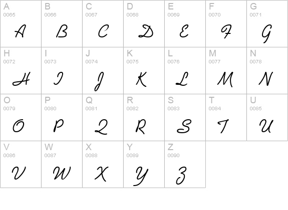 Abrazo Script SSi Normal uppercase A-Z preview
