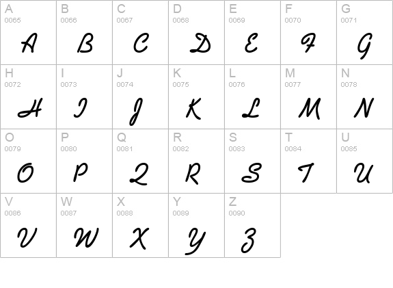 AbrazoScriptSSK Bold uppercase A-Z preview