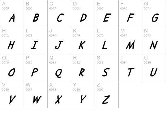Abscissa Bold Italic uppercase A-Z preview