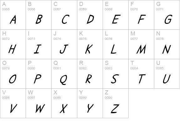 Abscissa Italic uppercase A-Z preview