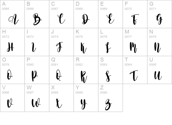 Absolute uppercase A-Z preview