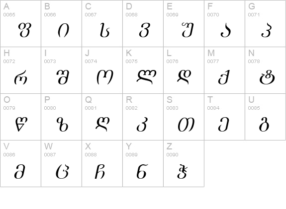 Academiury-ITV Italic uppercase A-Z preview