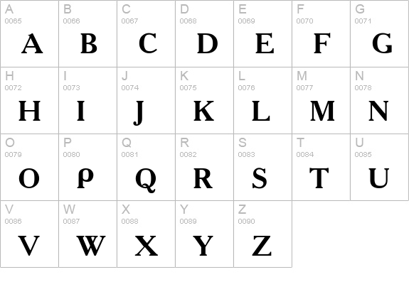 Academy Bold uppercase A-Z preview