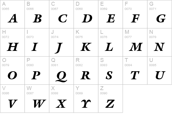 Acanthus Black SSi Black Italic uppercase A-Z preview