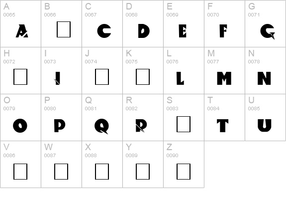 ACCELERATOR uppercase A-Z preview