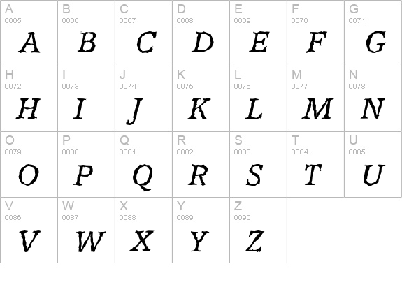 AccoladeRandom-Italic uppercase A-Z preview