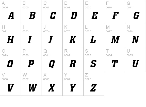 Ache Bold Italic uppercase A-Z preview