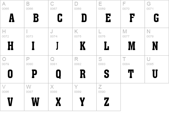 Ache Condensed Bold uppercase A-Z preview